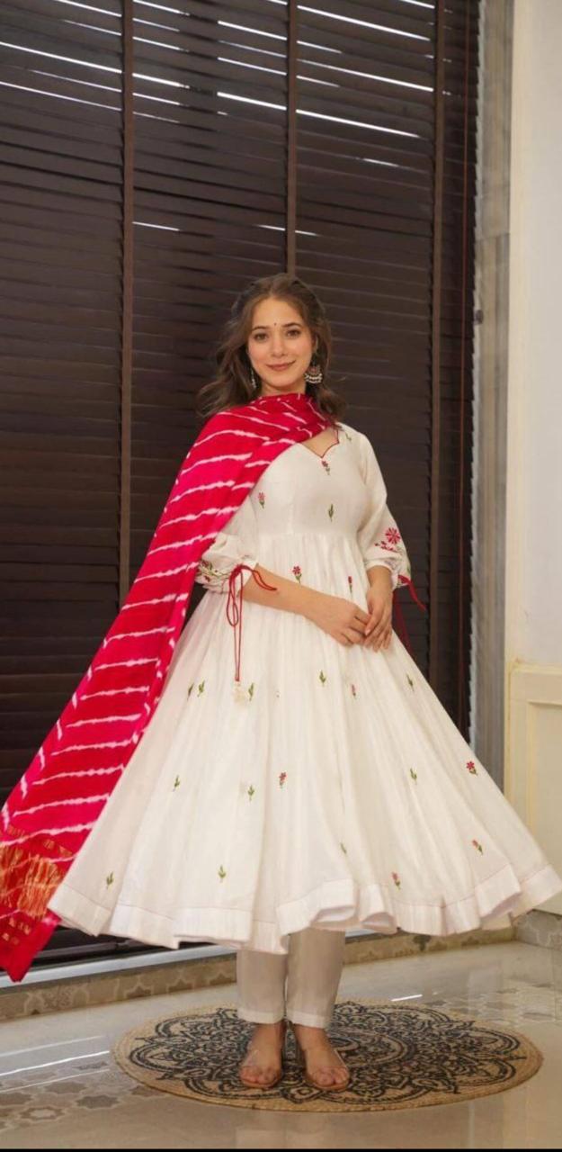 Anarkali Set with Lehriya Dupatta - AZZLIAS WARDROBE